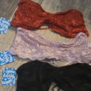 ~{3}~Free People~Lace Bralettes~Bundle NWT's